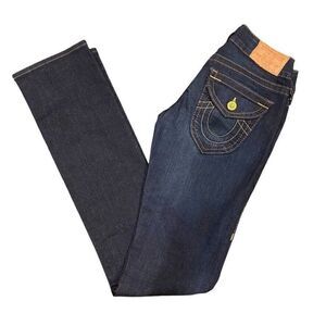 True Religion Y2K World Tour Straight Leg Low Rise Womens Jeans Size 24